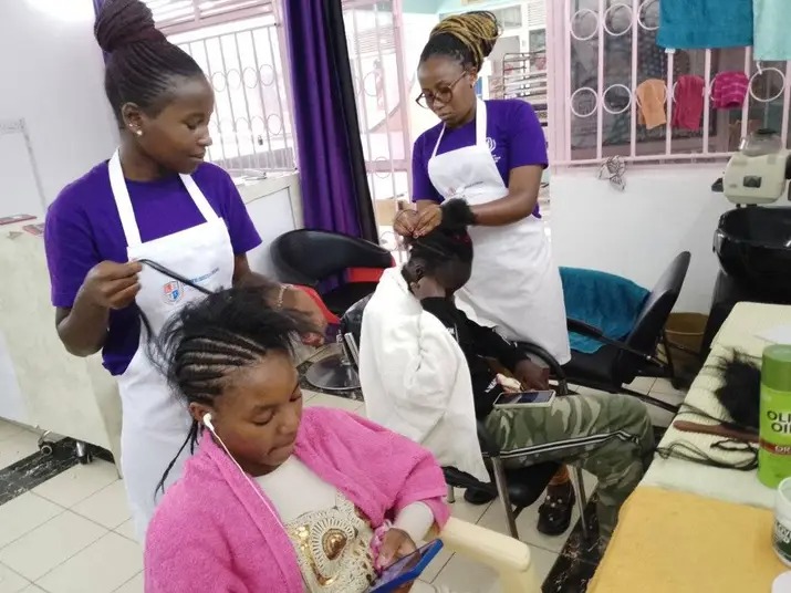 Hair and beauty training session